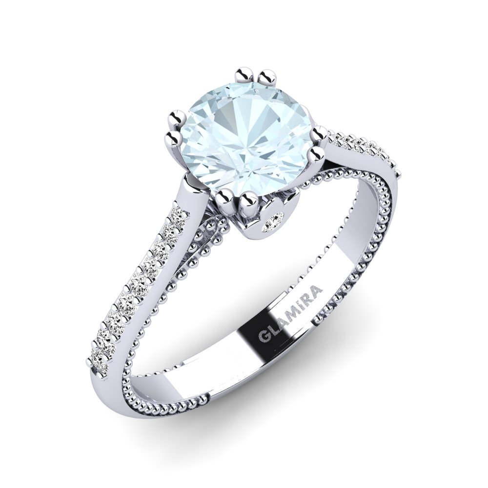 Đá Aquamarine Nhẫn đính hôn Puerza