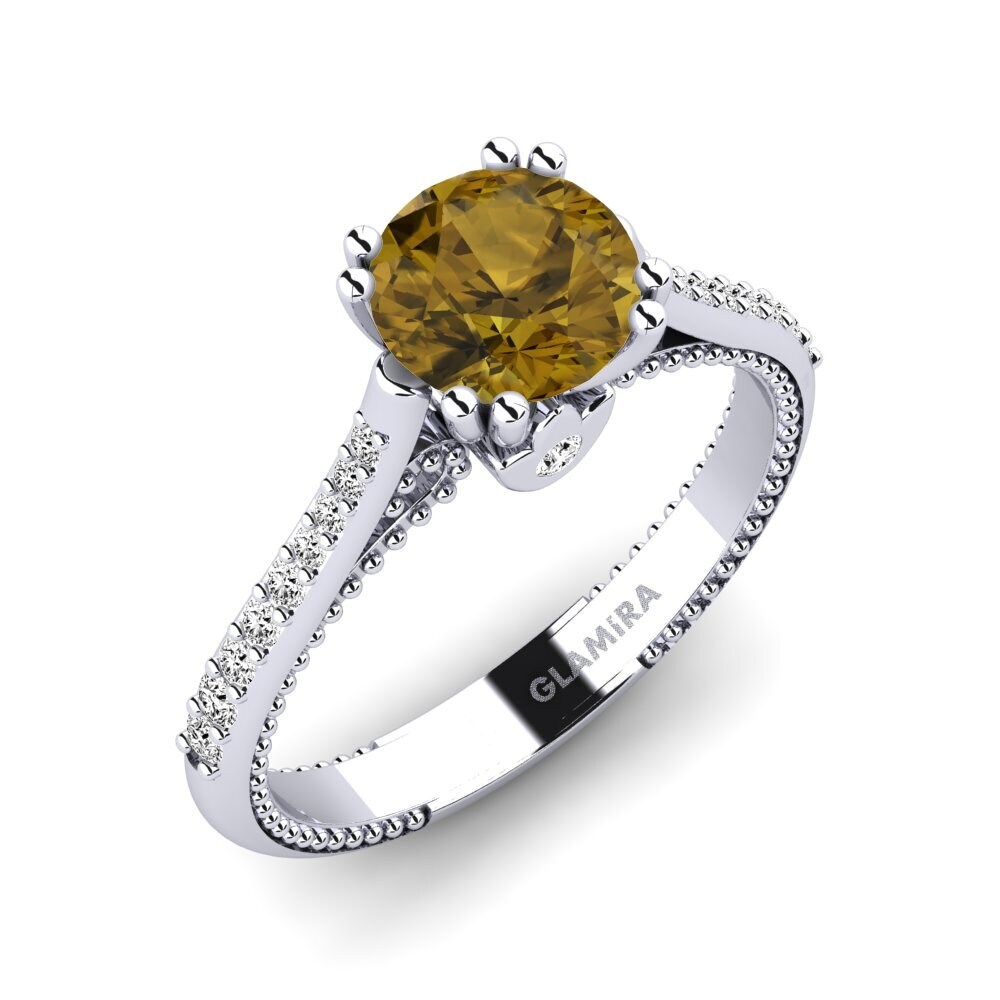 Circón Marrón Anillo de compromiso Puerza