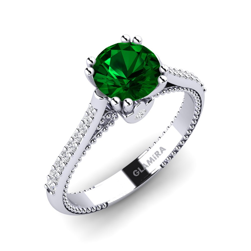 Green Zirconia Engagement Ring Puerza