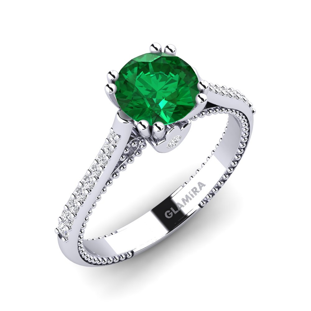 Emerald (Lab Created) Engagement Ring Puerza