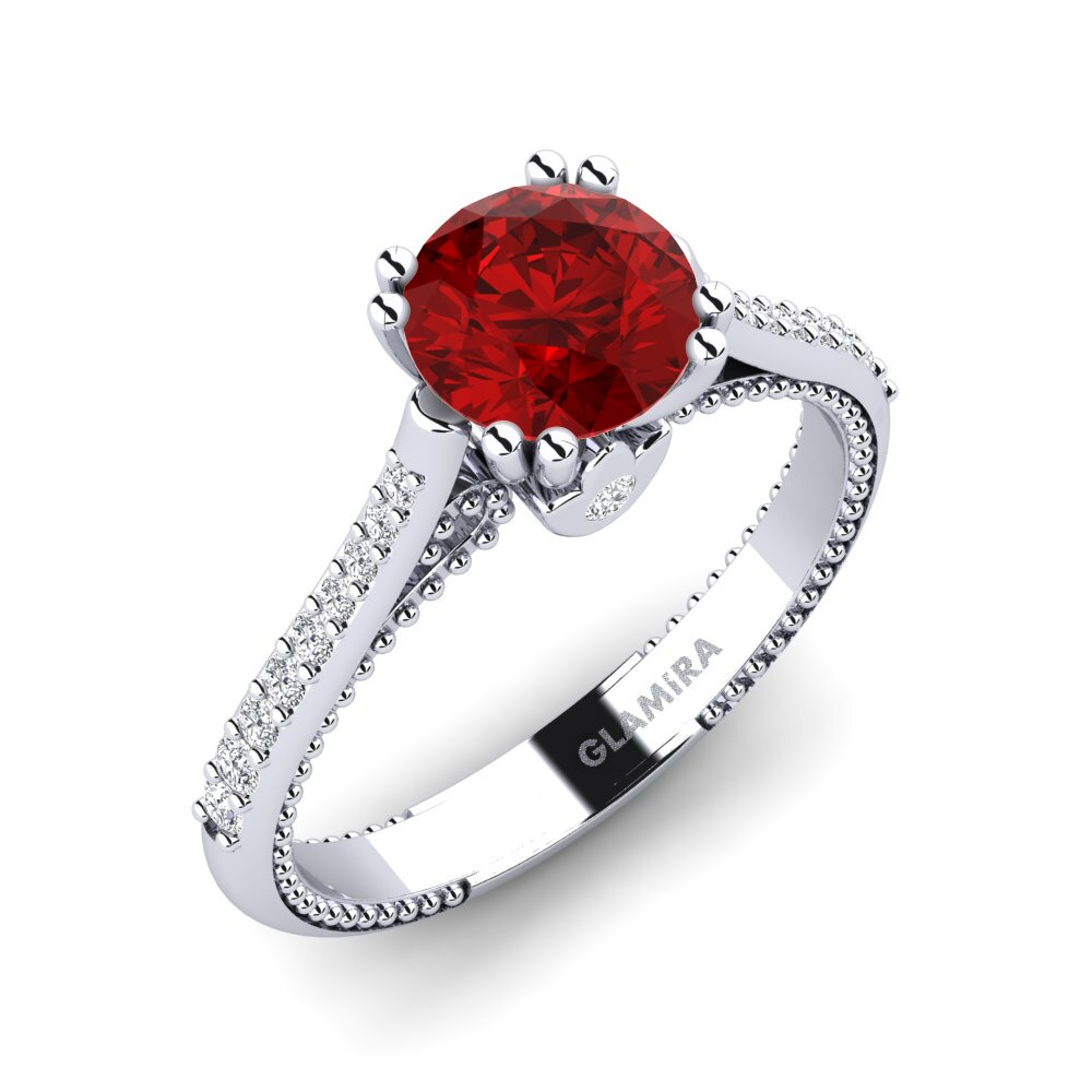 Ruby (Lab Created) Engagement Ring Puerza