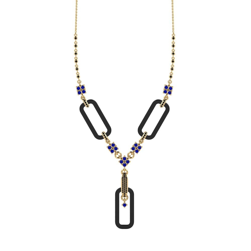 9ct Yellow Gold Sapphire Women's Necklace Punita