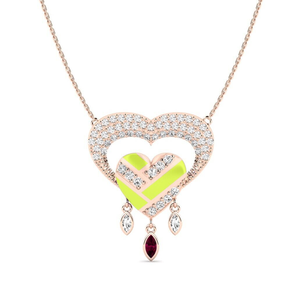 Vàng Hồng 9K Đá Rhodolite Dây chuyền nữ Purgatorio