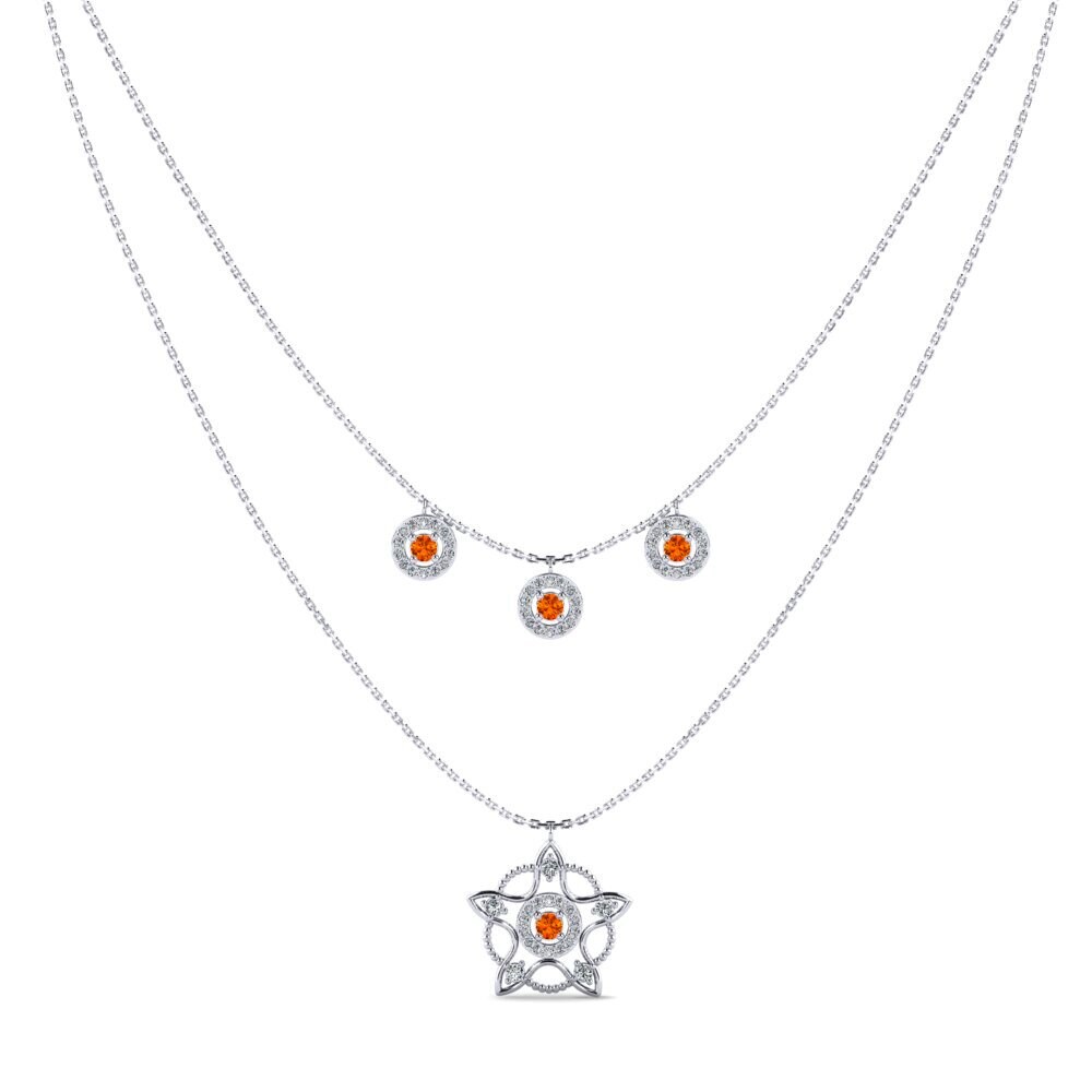 Zafiro Naranja Collar de Mujer Putic