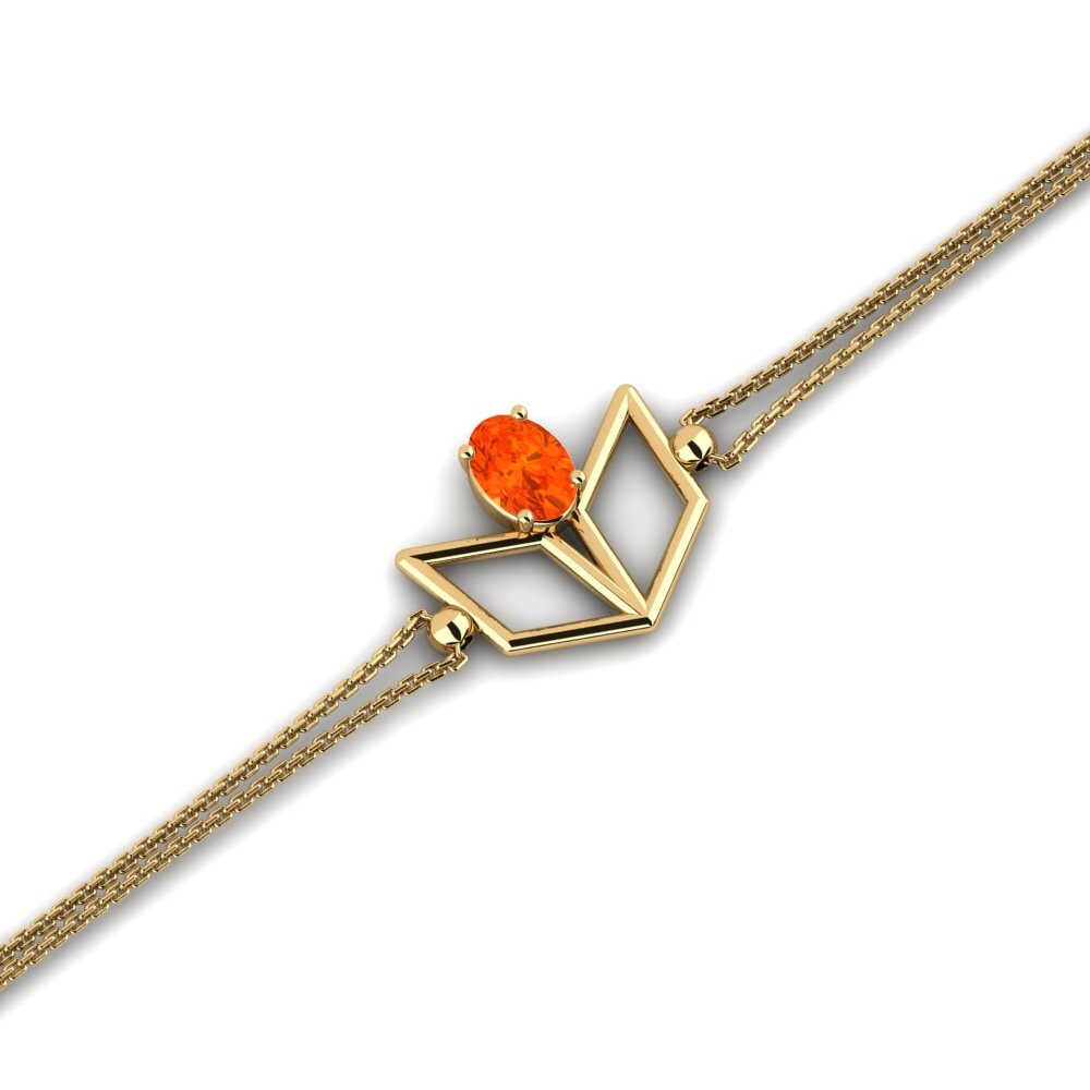 14k Oro Amarillo Ópalo Fuego Pulsera de Mujer Pyic