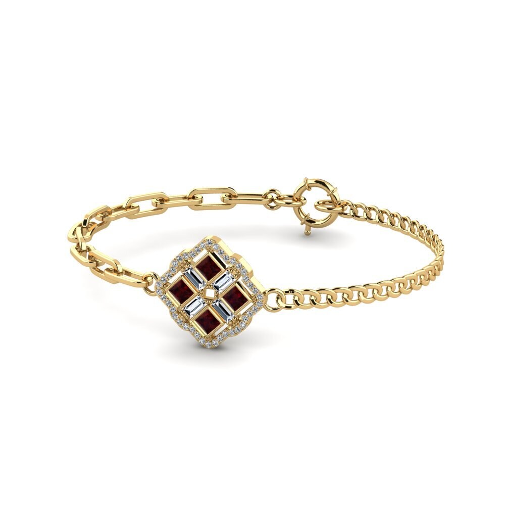 Garnet Paperclip Bracelet Pyknic