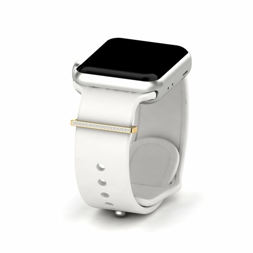 Phụ kiện Apple Watch® Qarsoodiga - A Vàng 375 & Đá Sapphire Trắng