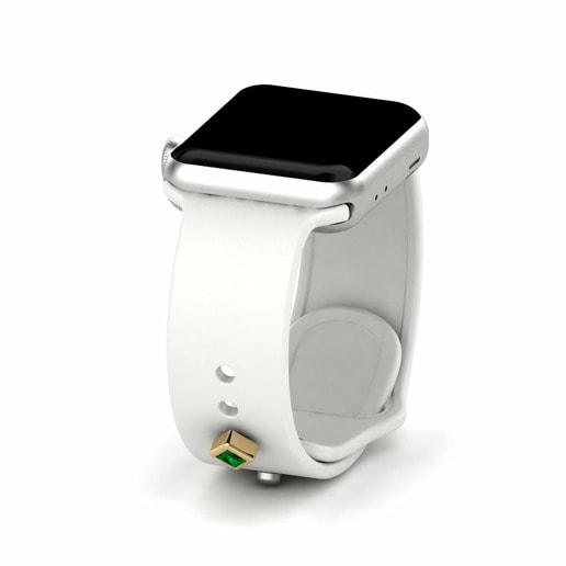Phụ kiện Apple Watch® Qarsoodiga - D Vàng 585 & Đá Swarovski Xanh Lá