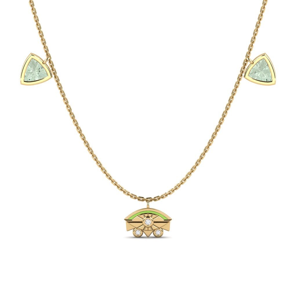 Green Amethyst Women's Necklace Qawsalla