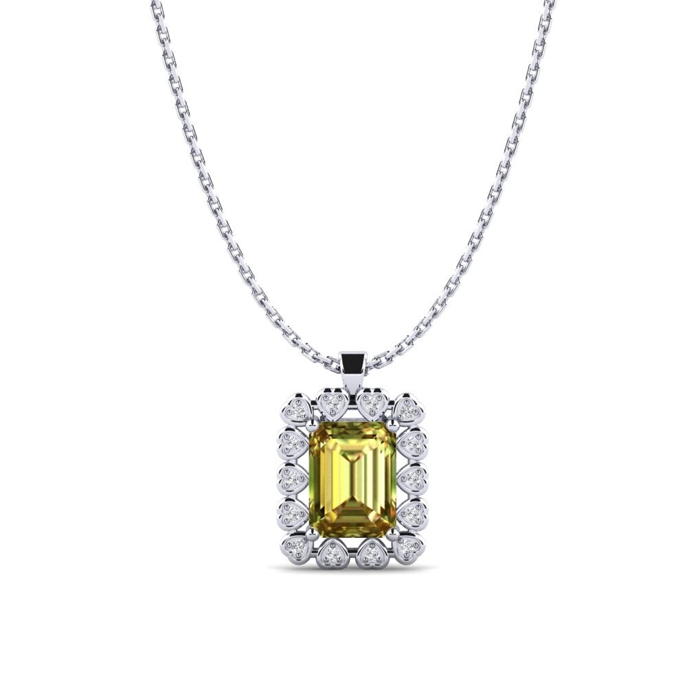 18ct White Gold Sultan Stone Women's Pendant Quad