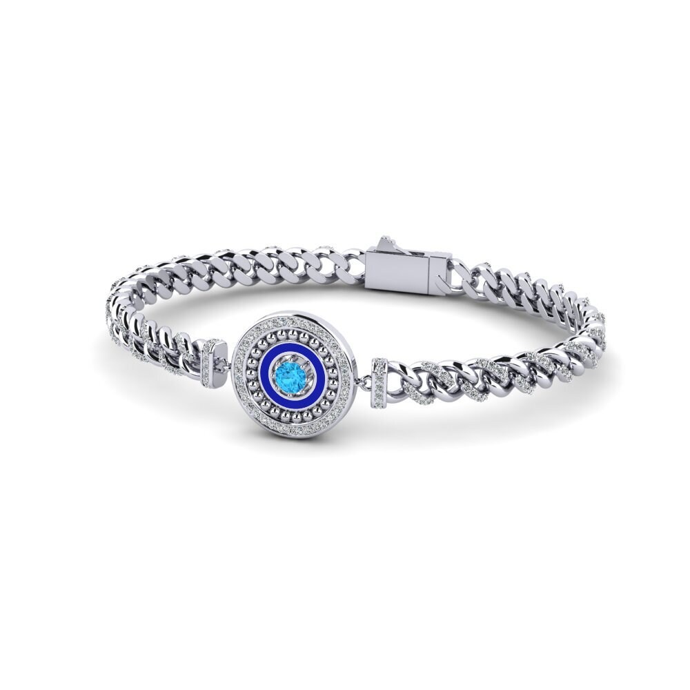 Blue Topaz Women's Bracelet Quadjoury