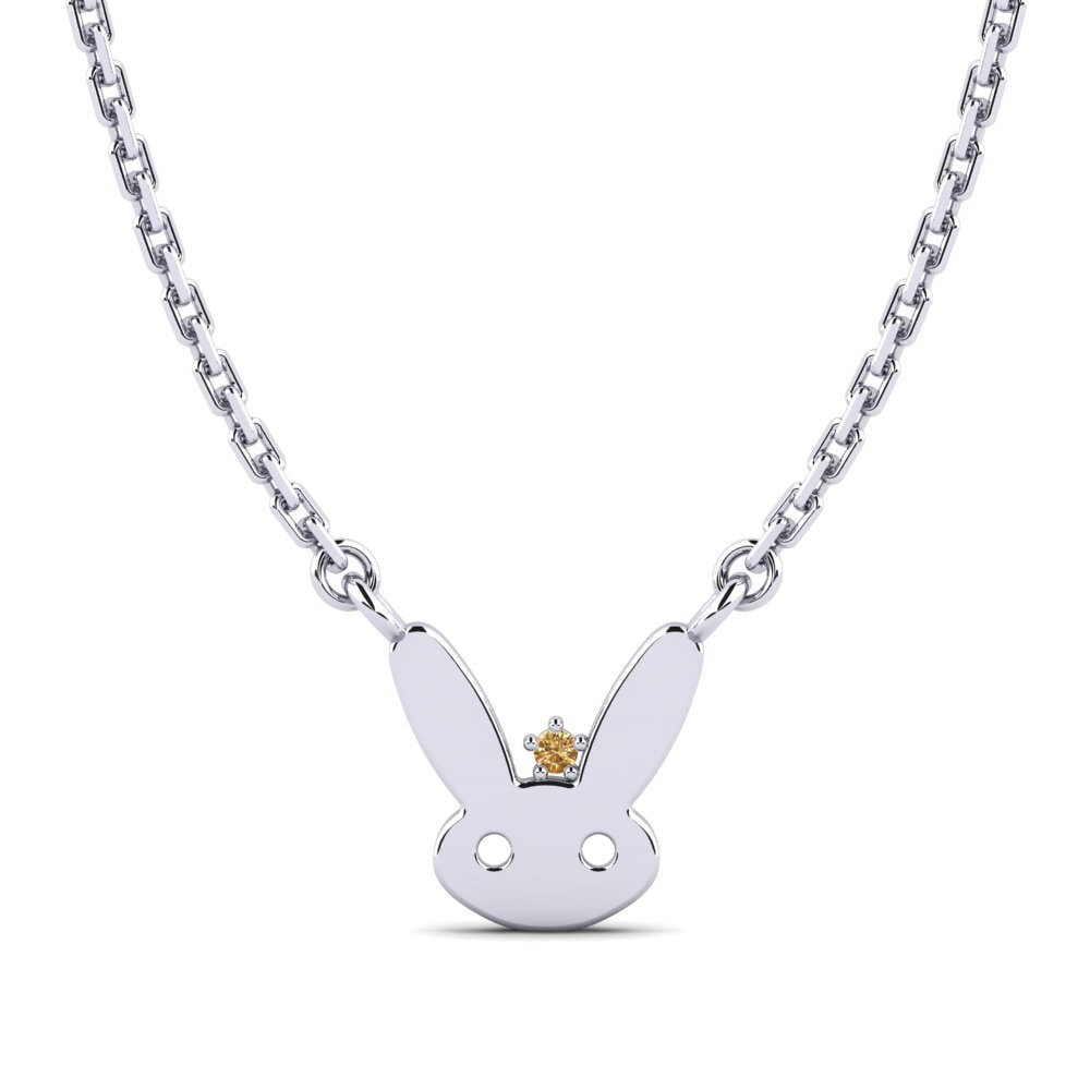 Plata 925 Diamante Marrón Collar para Niño Quagga