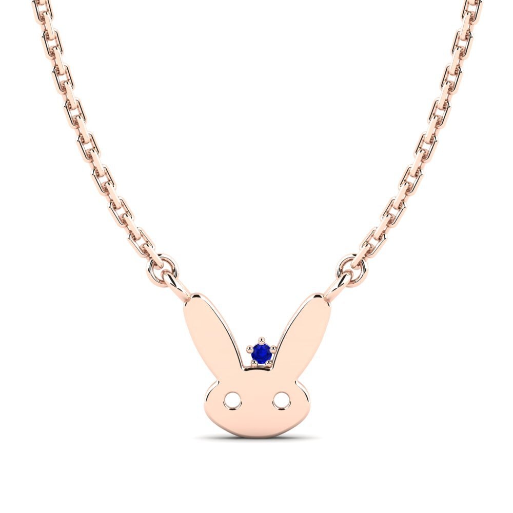 14k Oro Rosa Zafiro Collar para Niño Quagga