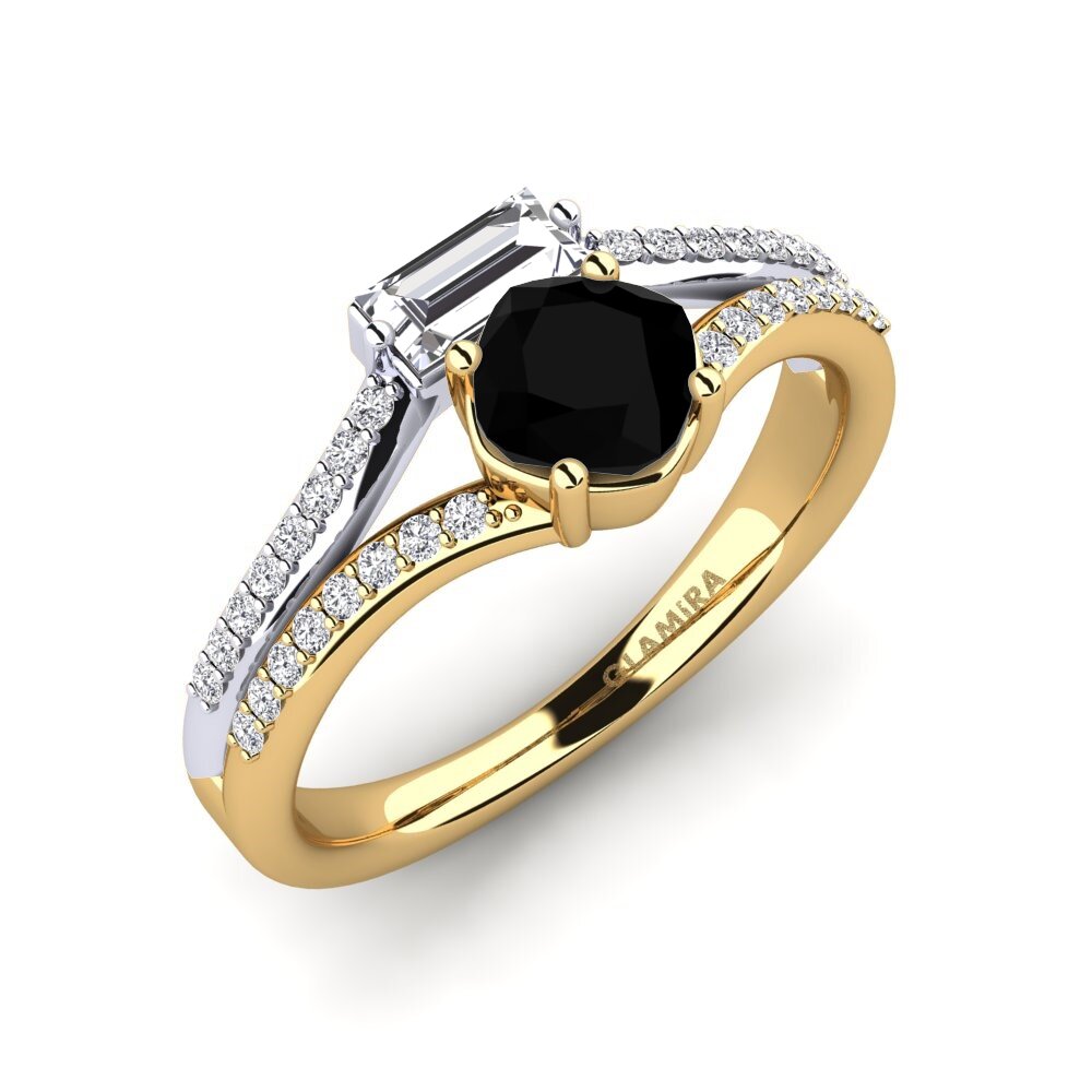 Black Diamond Engagement Ring Quart