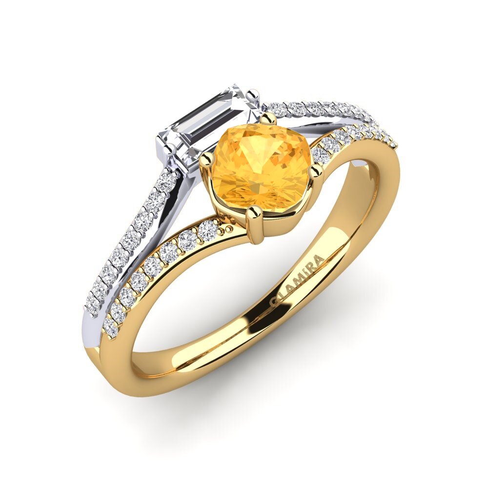 Citrine Engagement Ring Quart