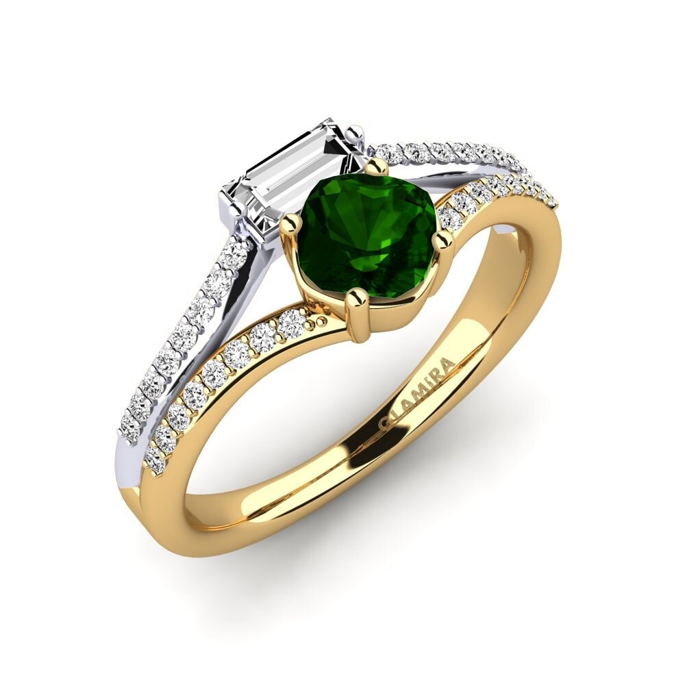 Turmalina verde Anillo de compromiso Quart