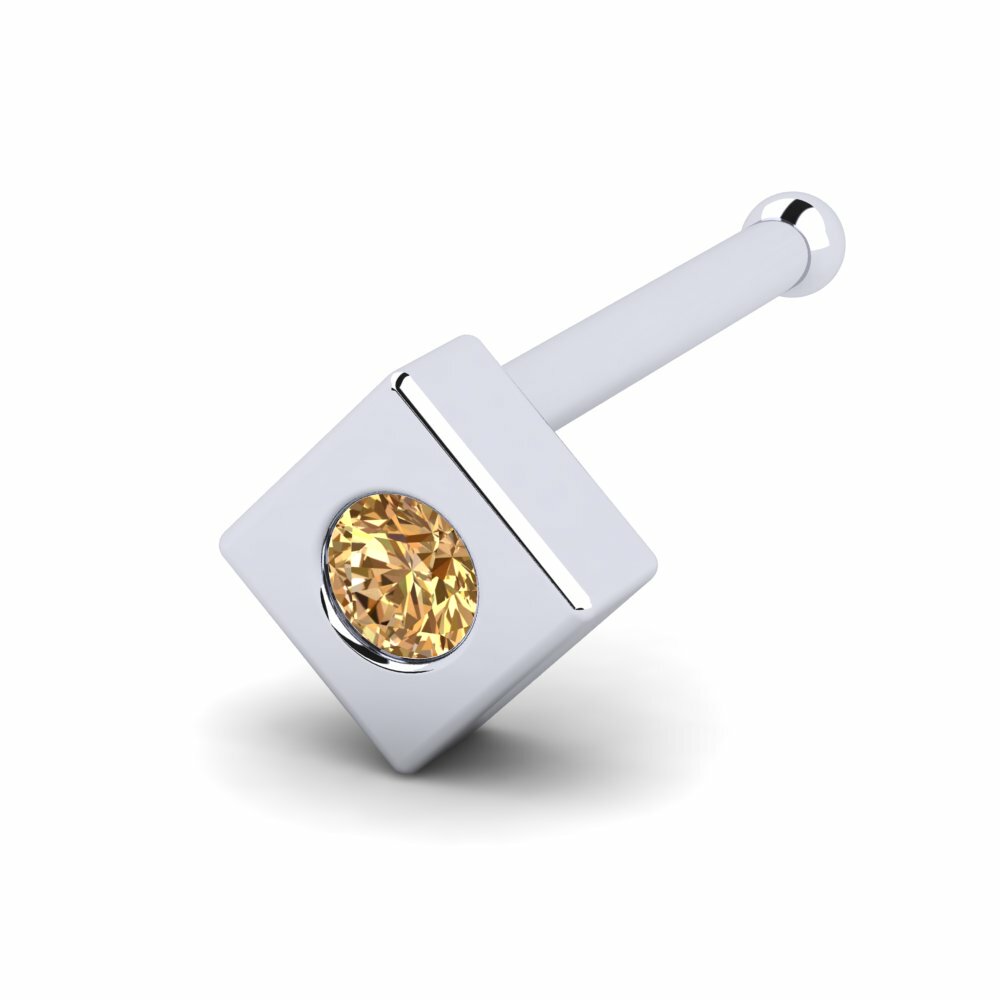 Bruine Diamant Neus Pin Quill