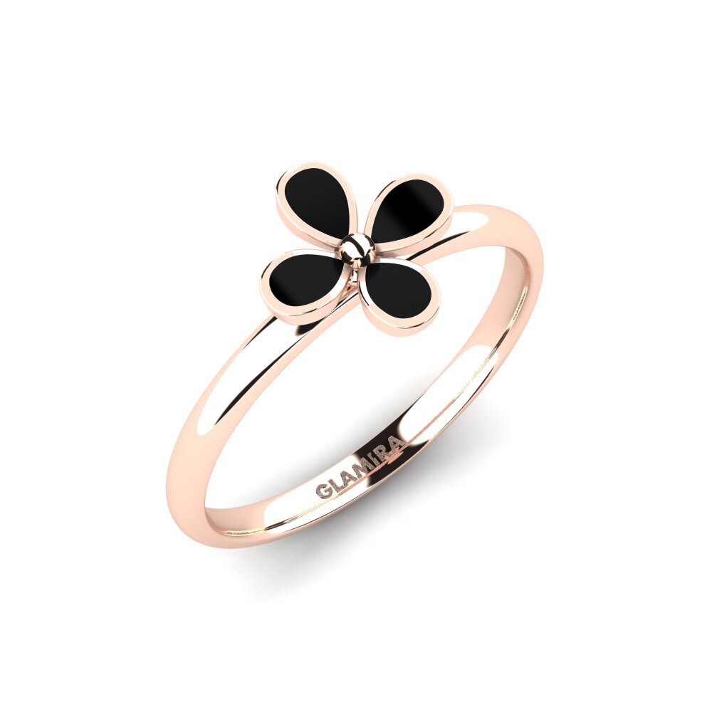 14k Oro Rosa Anillo Quintic