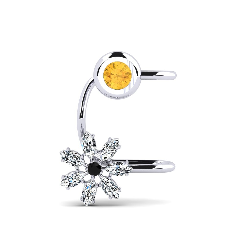 950 Platinum Citrine Women's Earring Quiroga