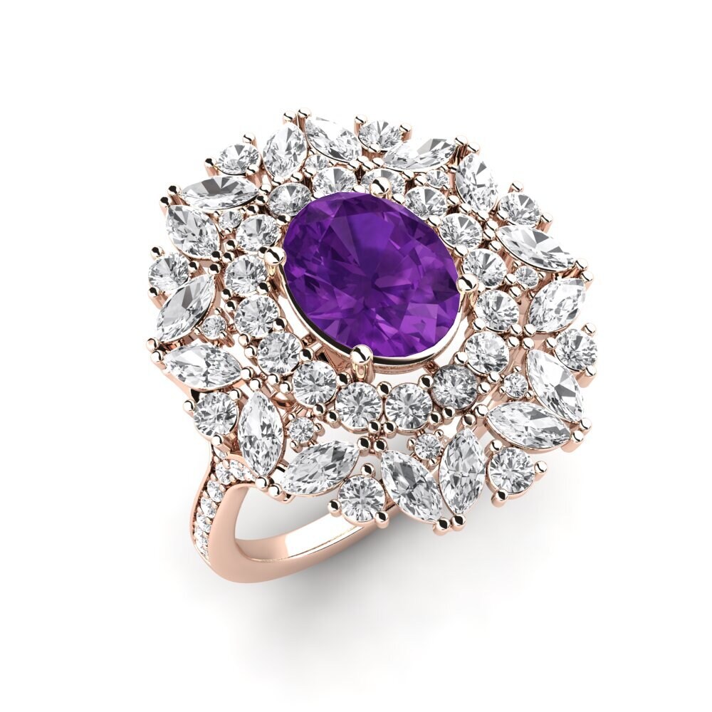 14k Rose Gold Amethyst Engagement Ring Agathon