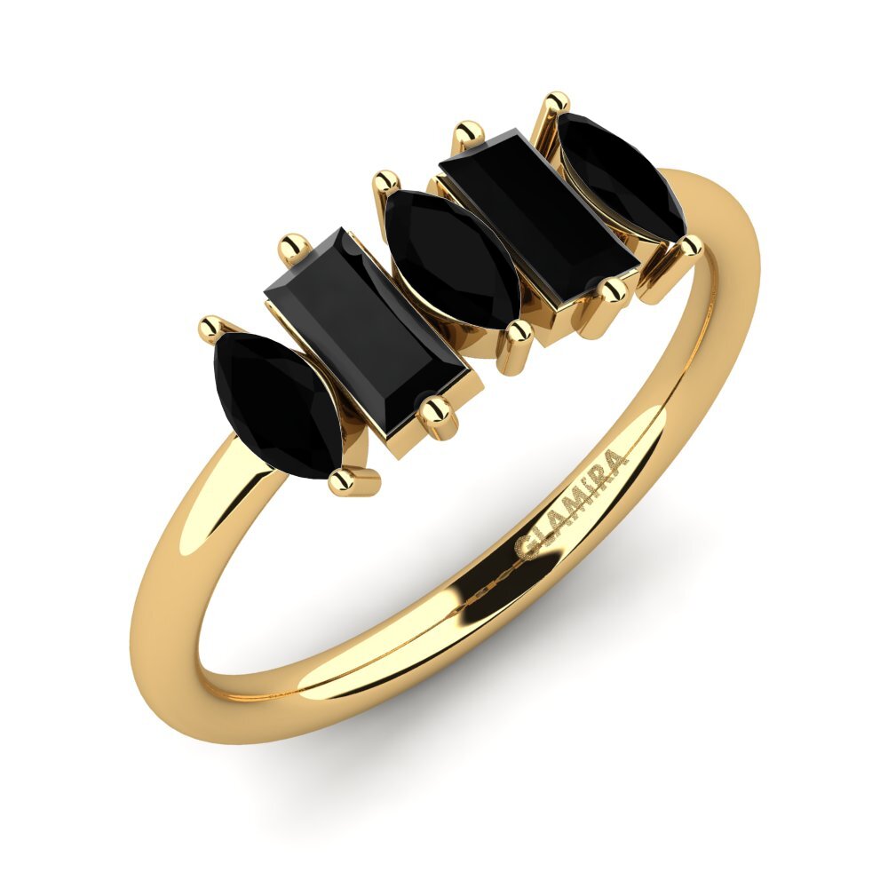 Black Onyx Engagement Ring Baldev