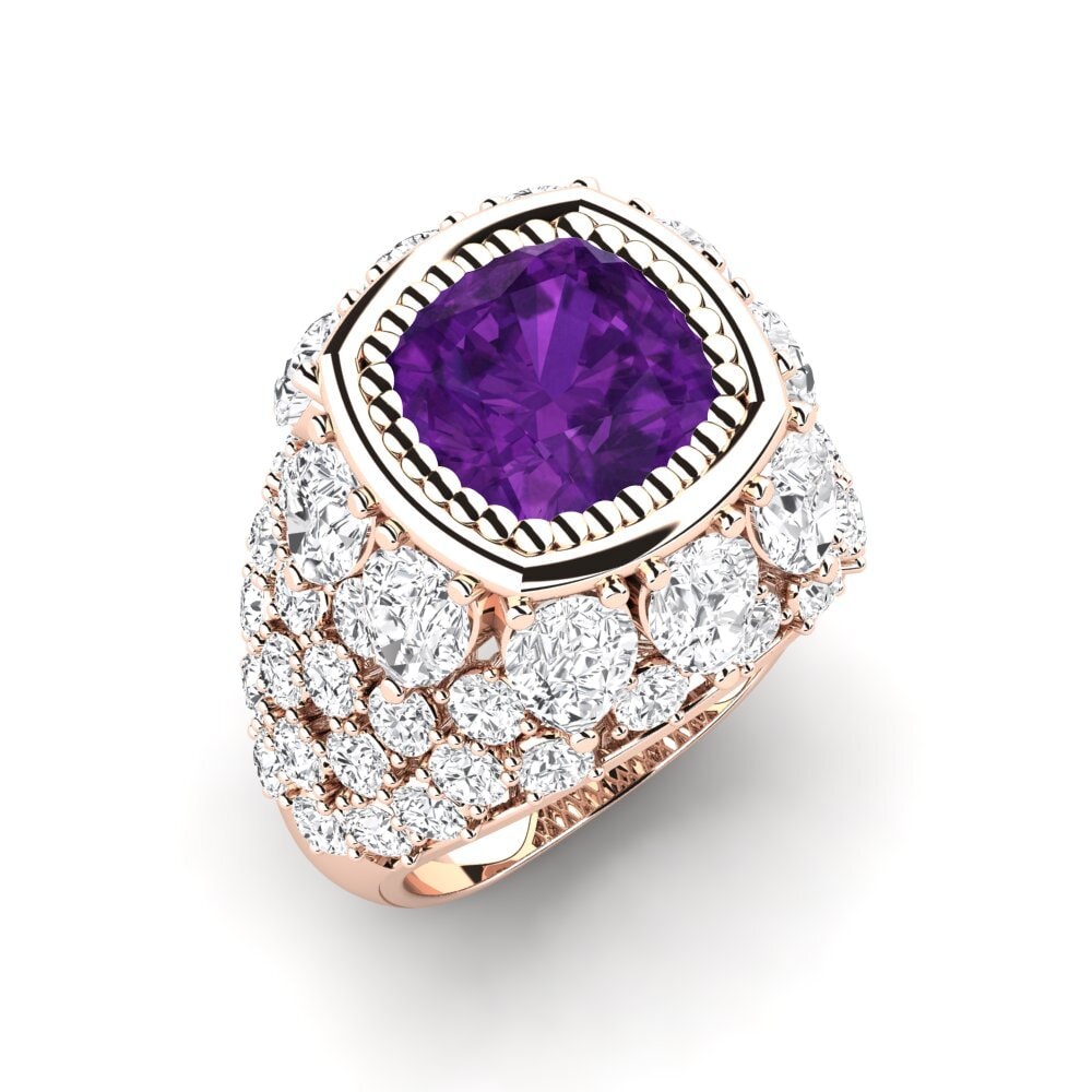 14k Rose Gold Amethyst Engagement Ring Hardy