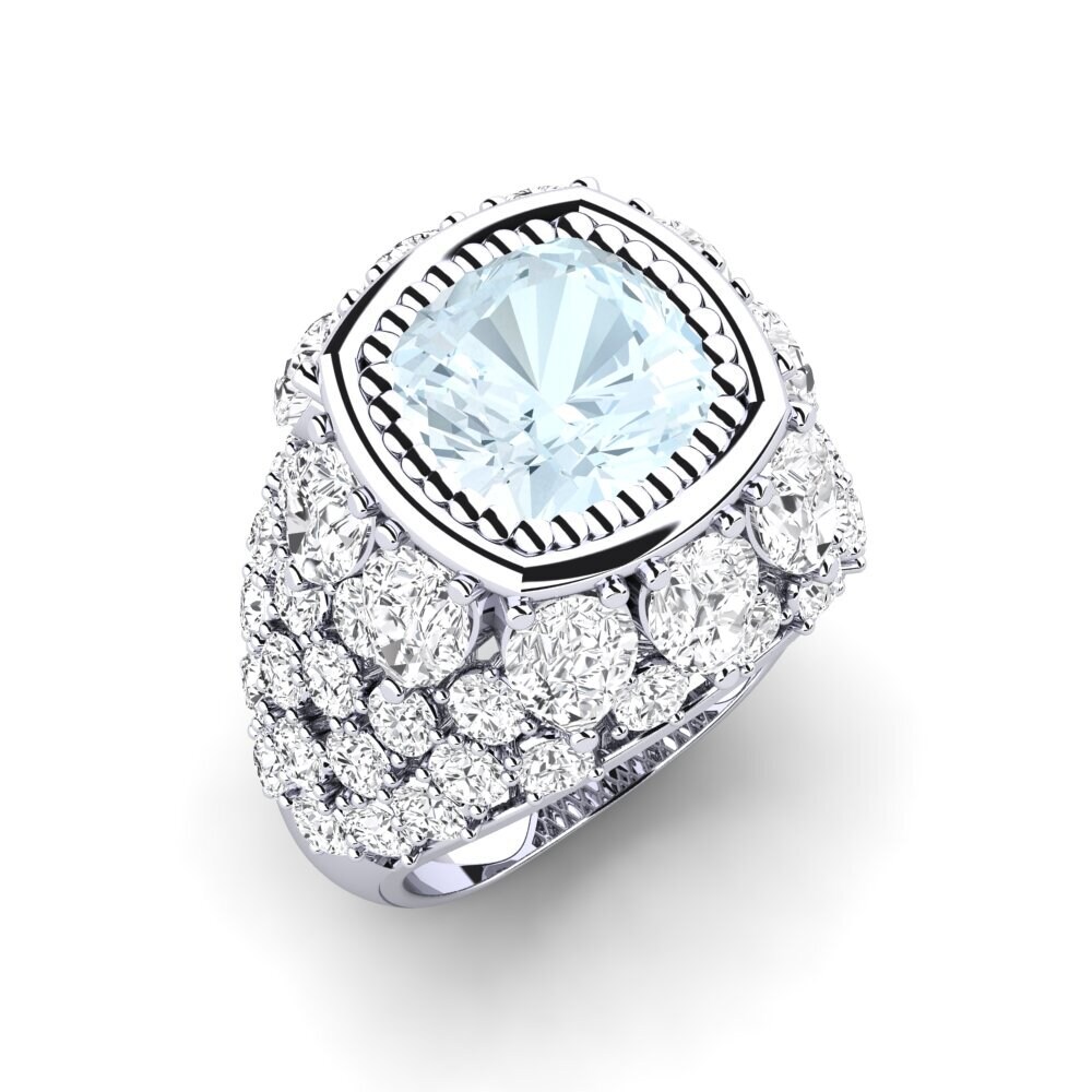 14k White Gold Aquamarine Engagement Ring Hardy