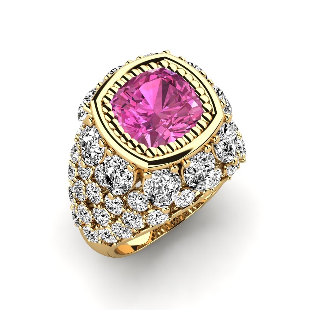 9k Oro Amarillo Topacio Rosa Anillo de compromiso Hardy