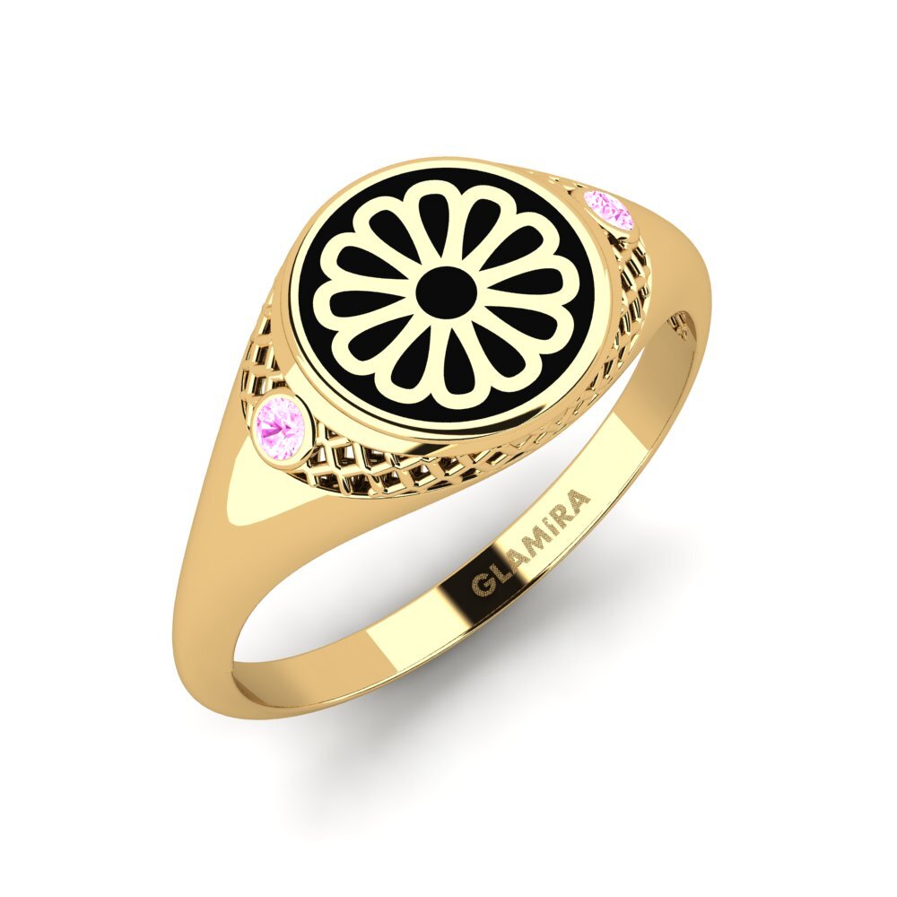 Or Jaune 14k Saphir Rose Bague Lenox