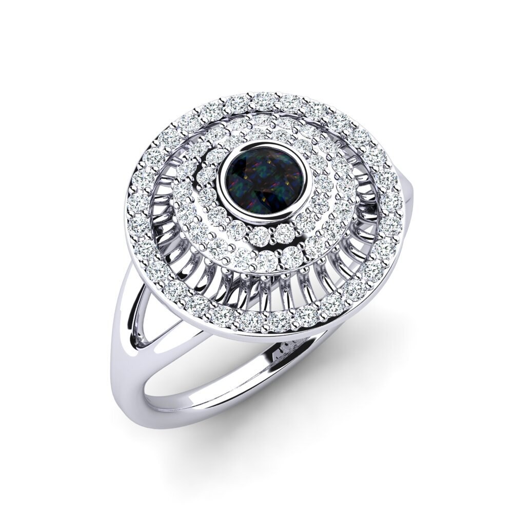 Black Opal Engagement Ring Paolo