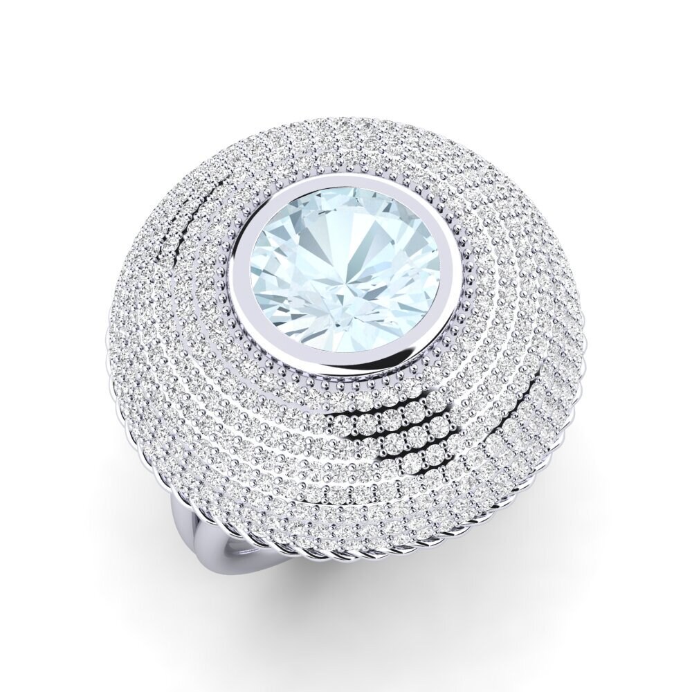 14k White Gold Aquamarine Ring Patella