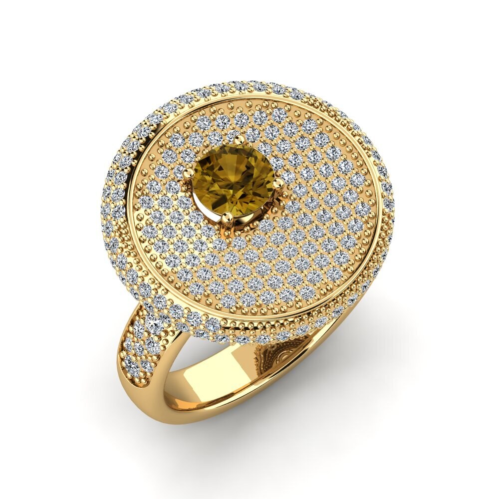 Round Brown Zircon Ring Sachi