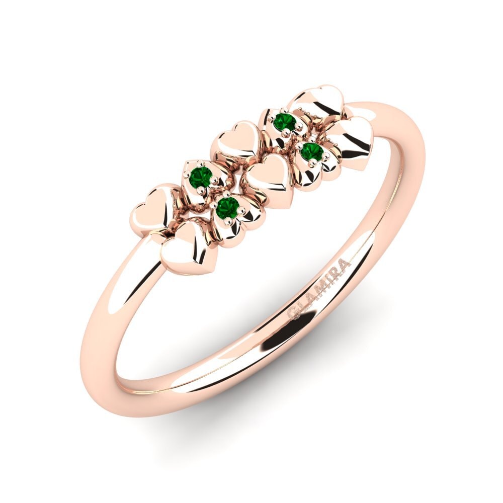 14ct Rose Gold Green Zirconia Ring Shashi