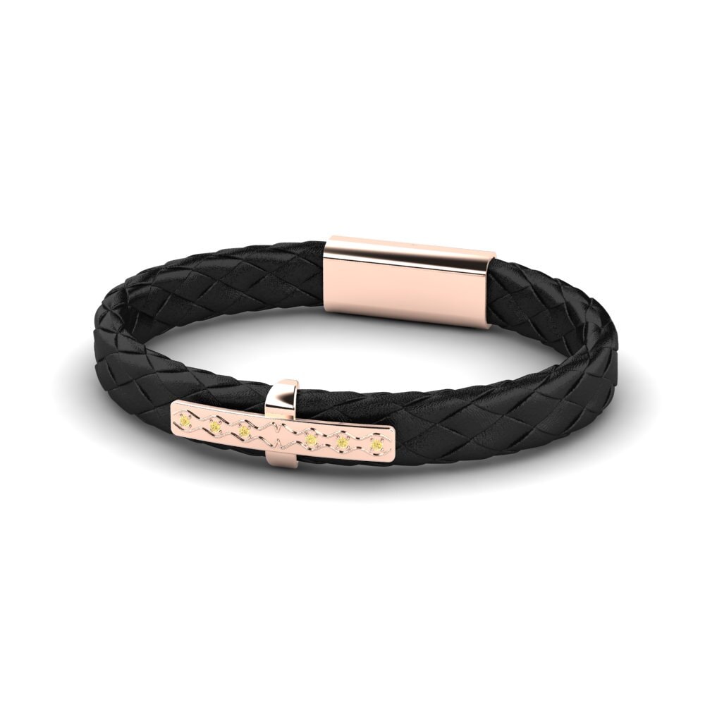 18ct Rose Gold Yellow Diamond Men's Bracelet Rachele