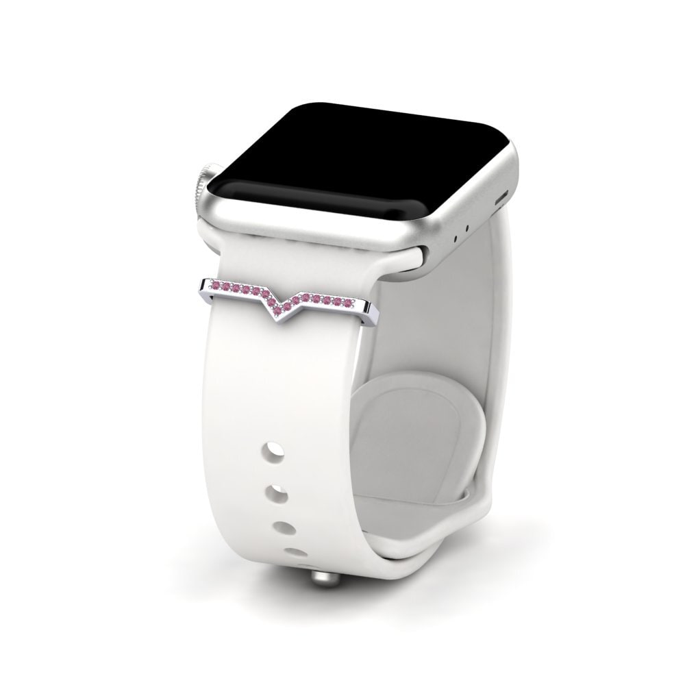White Silver Rhodolite Garnet Apple Watch® Accessory Raconteur