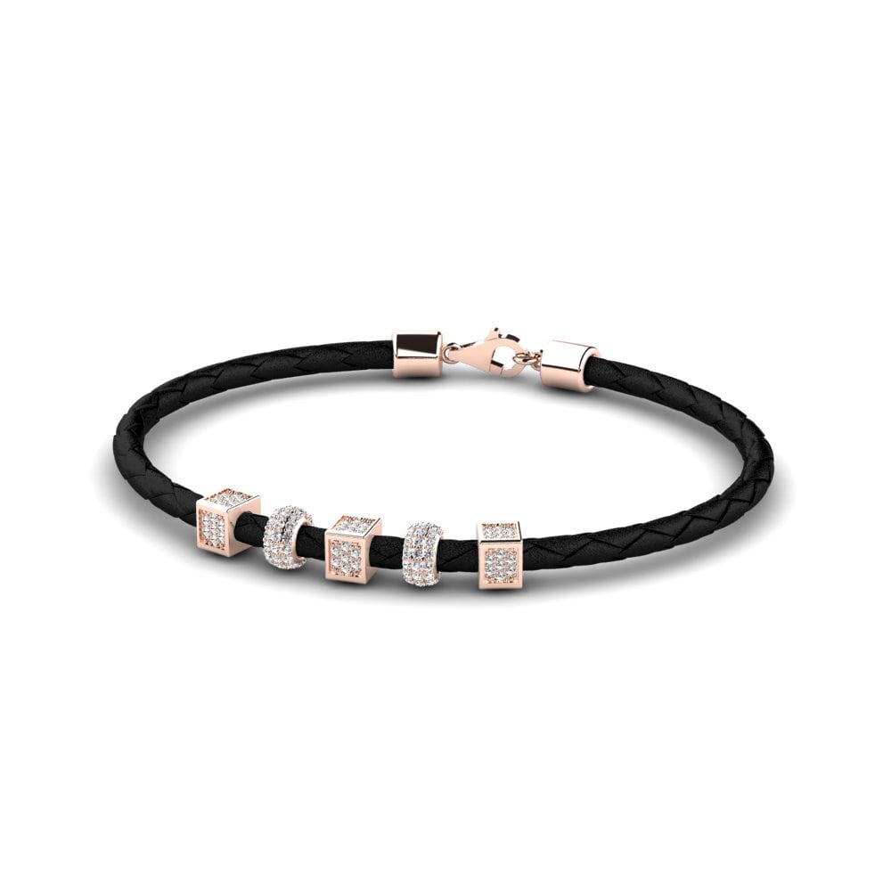 9K Rose Gold White sapphire Men's Bracelet Radim