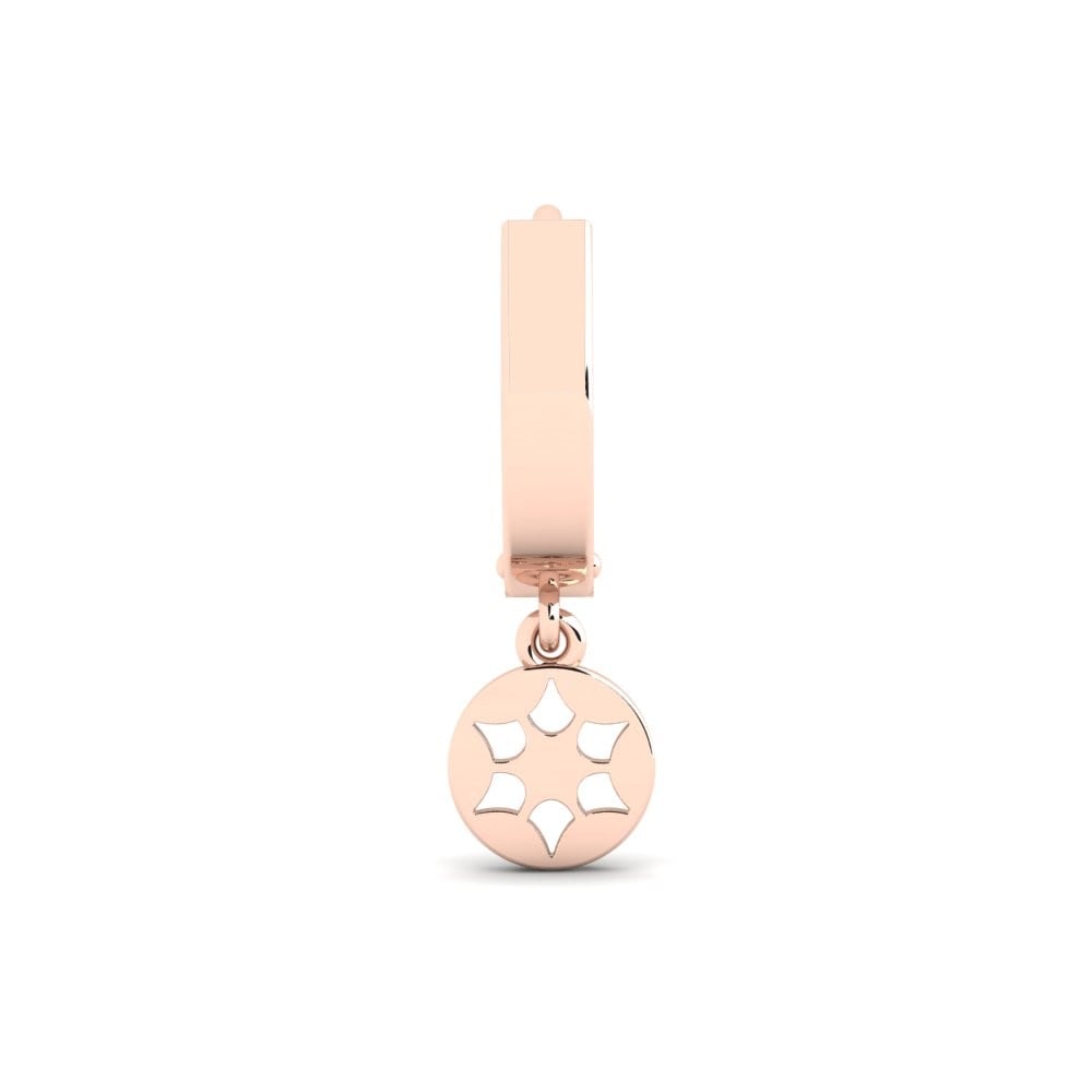 Dangle 9k Oro rosa Pendiente para hombre Radligi