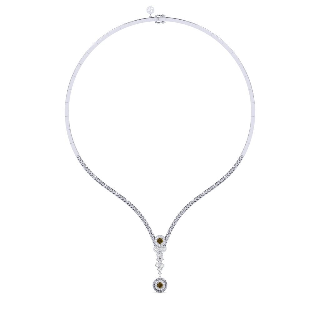 950 Palladium Brown Zircon Collier Radost