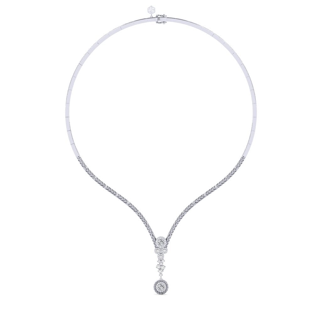 9ct White Gold Zirconia Collier Radost