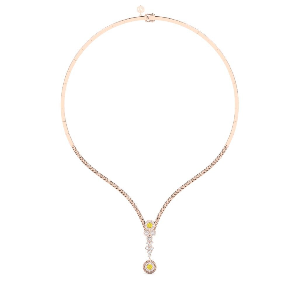 9ct Rose Gold Yellow Sapphire Collier Radost