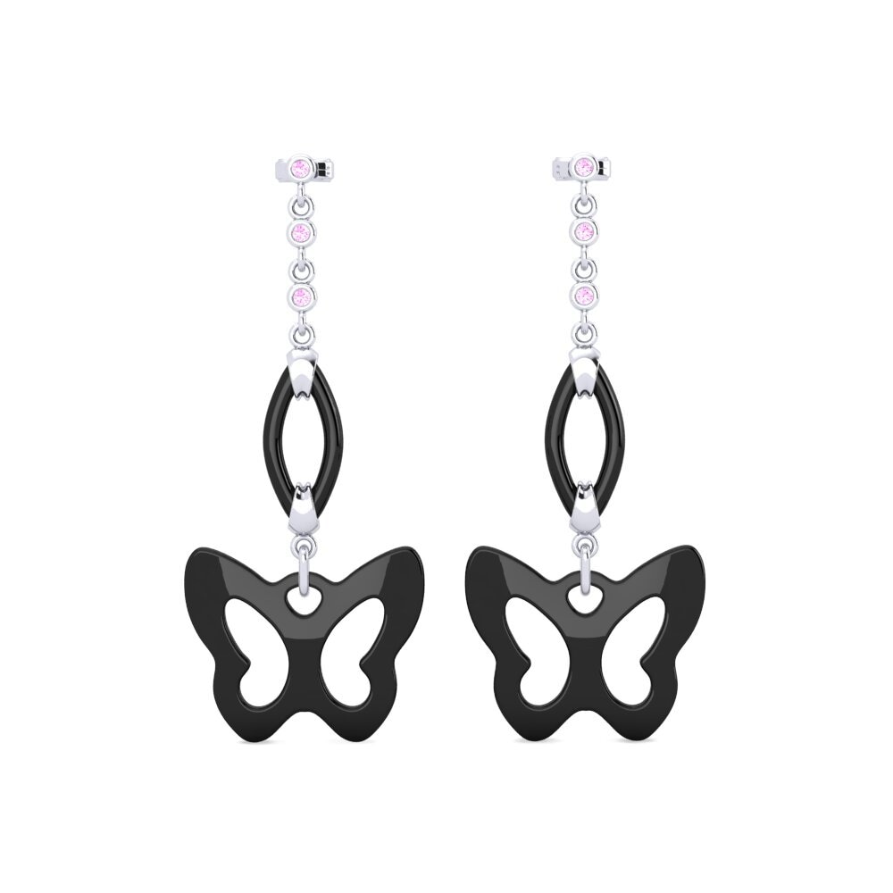 18ct White Gold Pink Sapphire Women's Earring Rajani