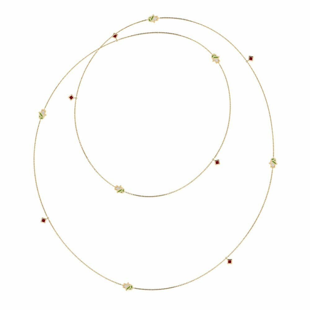 Vàng 18K Đá Ruby / Hồng Ngọc Dây chuyền nữ Rakshak
