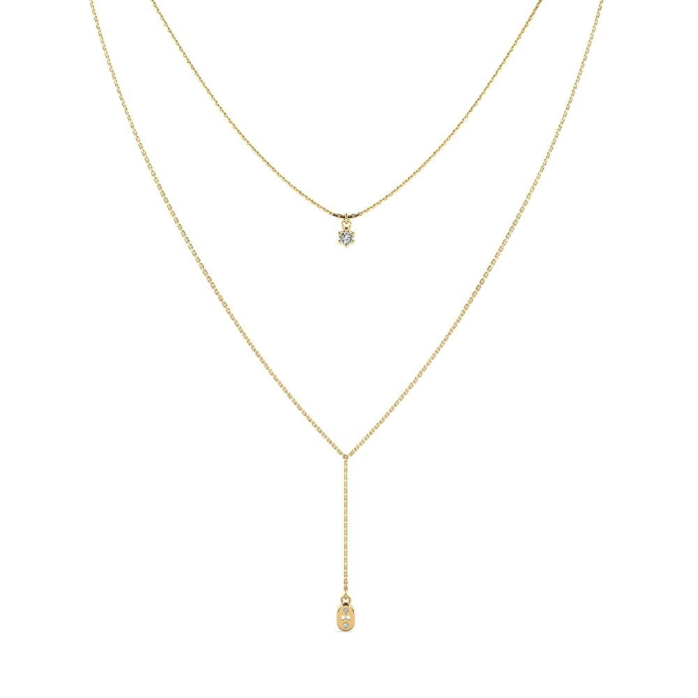 Collier Long En Zircon Et Diamant Jaune, Forme Goutte, Style Luxe Abordable - Neuf Avec étiquettes