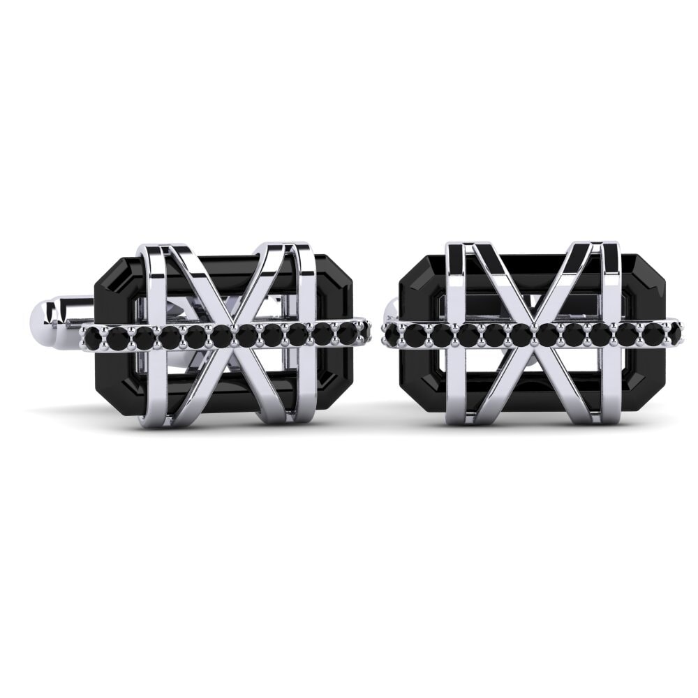 950 Palladium Black Diamond Cufflink Ramonita