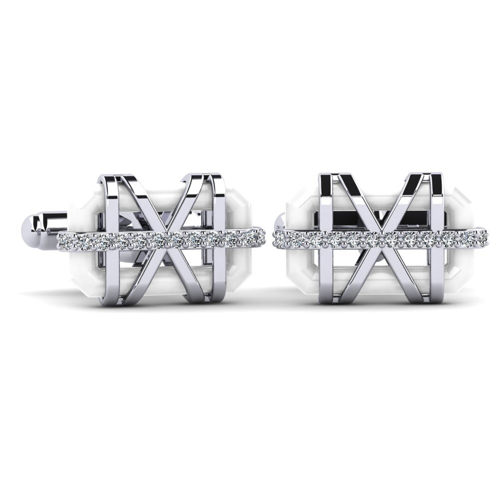 14ct White Gold Cufflink Ramonita