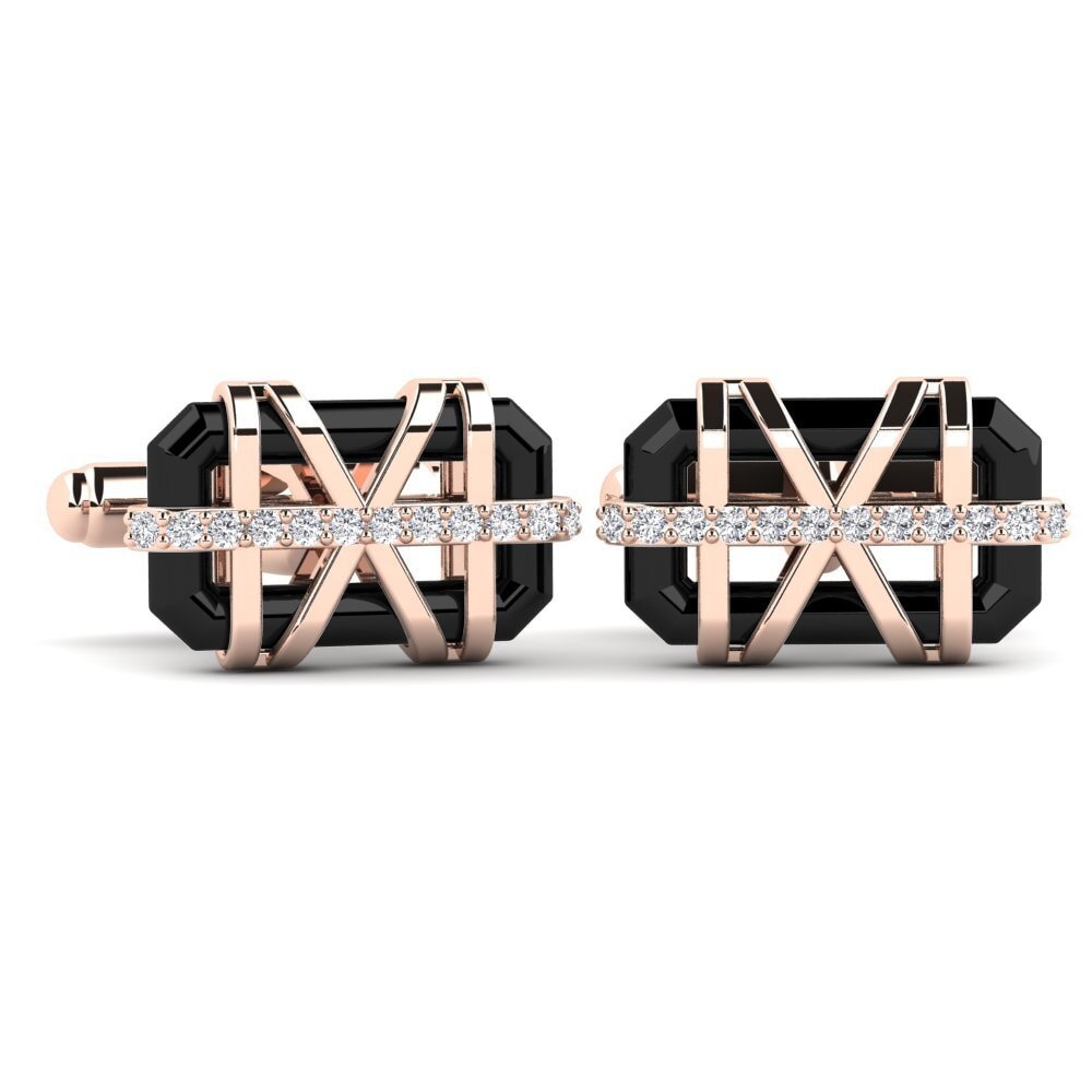 14ct Rose Gold Lab Grown Diamond Cufflink Ramonita