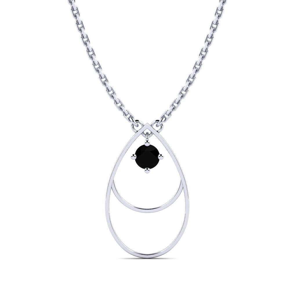 Platino 950 Zafiro negro Collar de Mujer Rance