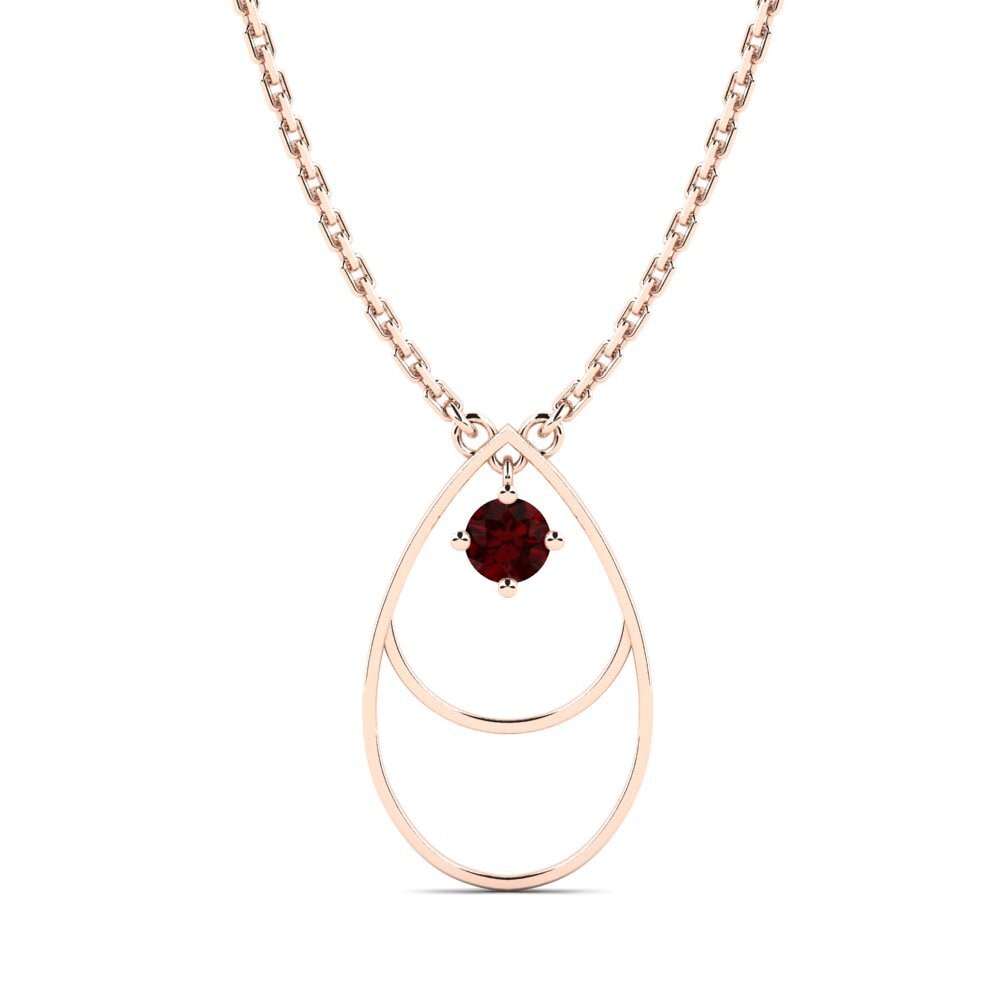 14k Oro Rosa Granate Collar de Mujer Rance