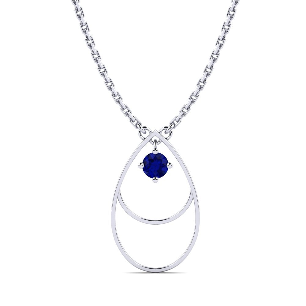 18k Oro Blanco Zafiro Collar de Mujer Rance