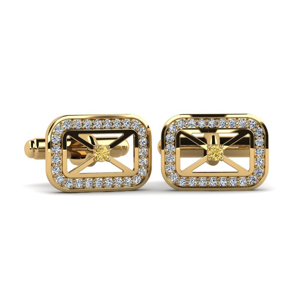 585 Gult Guld Gul Diamant Manchetknap Randisha